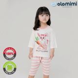 KOREA__OLOMIMI_  22SS Kids home wear_loungewear_Three_quarter sleeves Rayon_Cutie Bunny